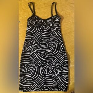 Zara black and white baby doll Zebra print little sundress